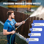 Pressure Washer Turbo Nozzle Tips, 360° Turbo Nozzle Pressure Washer with 7 PCS Pressure Washer Nozzles Max 4000 PSI Spray Turbo Nozzle 4.0 Gpm 1/4 Quick Connector
