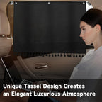 Car Window Shades with Tassels, 2pcs Car Sun Shades for Side Windows Suction Cups Screen Privacy Blackout Curtain for Baby, Sun Glare Cover/UV Heat Blocker