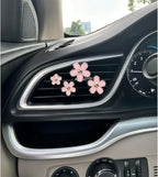Flowers Car Accessories,4pcs Pink Daisy Air Vent Clips Car Air Freshener,4 Sizes Light Pink Flower Vent Clips Car Decor for Women,Refillable Diffuser