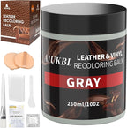 Leather Recoloring Balm, Leather Color Restorer, Leather Restorer for Couches, Leather Scratch Remover, Leather Scratch Repair, Leather Repair Kit for Furniture, Leather Dye (Gray)