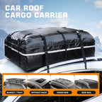 Car Rooftop Cargo Carrier Bag, 20 Cubic Feet 100% Waterproof Heavy Duty PVC Car Roof Bag for All Vehicle with/Without Racks -Anti-Slip Mat, 8 Reinforced Straps, 6 Door Hooks, Luggage Locks (Black)