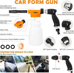 AUTODECO Car Wash Detailing Kit Cleaning Kits with Foam Gun Sprayer, Car Wash Brush and Large Wash Mitt Duster for Car Interior and Exterior Cleaning (Orange)