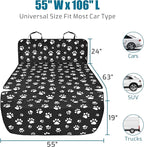 Veckle Extra Large SUV Cargo Liner for Dogs 106", Foldable Cargo Cover for Full-Size SUVs & Minivans, Waterproof Pet Trunk Mat with Bumper Flap, Non-Slip, Paw Print