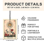 Witchy Gothic Car Air Freshener 4 Pcs, Vintage Boho the Sun Moon Star Reader Tarot Card Hanging Air Freshener for Closet Drawer Books, Goth Skull Skeleton Car Accessories Mirror Decor for Women