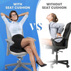 TushGuard Seat Cushion, Office Chair Cushions, Car Seat Cushion, Non-Slip Sciatica & Back Coccyx Tailbone Pain Relief Chair Pad, Memory Foam Butt Pillow for Computer Desk, Office Chair(Black, XXL)