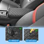 2023 2024 2025 2026 Prius Center Console Cover for Toyota Prius (LE/XLE/Limited/Nightshade Edition), Waterproof&Comfy Leather Cushion Armrest Cover 2026 2025 Prius Accessories (Leather-Padded)