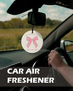 Pink Christian Round Citrus Car Air Freshener 4 Pcs, Pink Coquette Bow Tulip Floral Hanging Air Freshener for Cars Bathroom Dorm Books Decor, Girly Christian Accessories Gifts for Women Girls