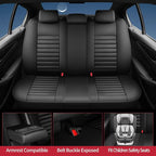 Fit Ioniq Car Seat Covers for Hyundai Ioniq 2017-2024 2025 2026 - Upgraded Premium Waterproof & Breathable Leather, Airbag Compatible, All-Weather Seat Cushion Protector (Full Set, Black)