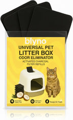 Blyno Lasts Up to 2 Years - Upgraded Universal Odor Eliminator for Hooded Cat Litter Box Deodorizer,Natural Coconut Shell Activated Charcoal, Cat Toilet Odor Eliminator for Automatic Litter Box
