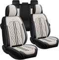 Premium Nappa Leatherette Car Seat Cover Set Custom Fit for Honda CR-V CRV 2000-2023 2024 2025 2026 Water-Proof Breathable Faux Leather Seat Cushion Protectors (Full Set 5 Seats,Beige Black)