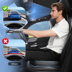 CAR PASS Leather Car Seat Cushion, Comfortable Memory Foam Seat Cushions for Driving Waterproof Adult Booster Seat Cushion for Cars, Truck Driver Automotive SUV Office Chair, Hand-held, 3 Inches Black