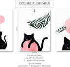 Mancheng-zi Cute Boho Black Cat Car Air Freshener 3Pcs, Pink Boho Botanical Sun Cat Air Freshener Hanging for Cars Closet Drawer or Books, Cute Pink Car Accessories Mirror Decor for Women