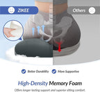 ZIKEE Ergonomic Seat Cushion with Thigh Relief Slope, Office Chair Cushion with Premium Memory Foam for Car, Home, U-Shaped Design Alleviates Hip, Tailbone Pain, Anti-Slip Sciatica Pain Relief (Gray)