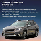 Fit Outback Car Seat Covers for Subaru Outback 2010-2024 2025 2026 - Upgraded Premium Waterproof & Breathable Leather,Airbag Compatible, All-Weather Seat Cushion Protector(Full Set, Black+Red)