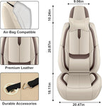 Fit for 98% of Mercedes Benz Car Seat Covers with Headrests, Premium Nappa Leather Seat Cover, Fully Wrapped Protect Modern Style Seat Cover (2-Seat Luxury, Beige & Brown)