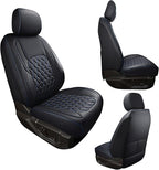 Huidasource Leather Car Seat Covers Fit for Toyota Tacoma 2016-2023 2022 2021 Full Coverage Seat Cover for Double/Crew Cab SR, SR5, Limited, TRD Pro, TRD Sport,TRD Off-Road (Front Pair/Black&Blue)