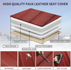 Red Car Seat Covers Full Set, Universal Leather Seat Cover for Cars 5 Seats, Waterproof and Breathable Automotive Seat Cover Front and Rear Seat Covers for Most Trucks, Sedans, SUVs