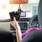 200 Sets Car Diffuser Bottles Empty Bulk Hanging Car Air Freshener Diffuser Bottles Bulk Glass Perfume Holder with Instruction Cards for Essential Oil Fragrance Pendant(Square,Black)