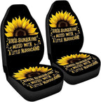 BIGCARJOB Sunshine Sunflower Car Seat Cover Full Set Universal Car Interior Accessories Set Sunflower Print Auto Interior Seat Protector Saddle Blanket for Women Gifts