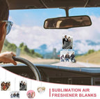 Zonon 120 Pieces Sublimation Air Freshener Blanks DIY Air Freshener Sheets Blank Car Pressed Felt Polyester Laser Cut Blanks for Car Travel Heat Press Ornaments with Elastic Cord, 5 Styles