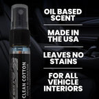 LANE’S Premium Car Air Freshener "Clean Cotton" - 1oz Oil-Based, Long-Lasting Auto Scent Spray - Food, Pet, Odor Smell Deodorizer for Cars, Trucks, SUVs' Interior Leather, Carpet, Upholstery