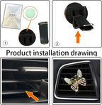 Bling Butterfly Car Vent Clips Rhinestone Decor - Cute Air Freshener & Aromatherapy Accessories for Women, Girls Dashboard Interior Decoration Set (green)