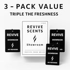 Premium Hanging Car Air Fresheners, Showroom-New Car Scent, 3-Pack, Long-Lasting & Odor Eliminating, Modern Design
