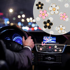 4PCS Daisy Flower Air Vent Clip Air Conditioning Outlet Clip Car Air Freshener Clip Car Interior Decor Charm Colorful Car Interior Accessories for Girls Women (Black)