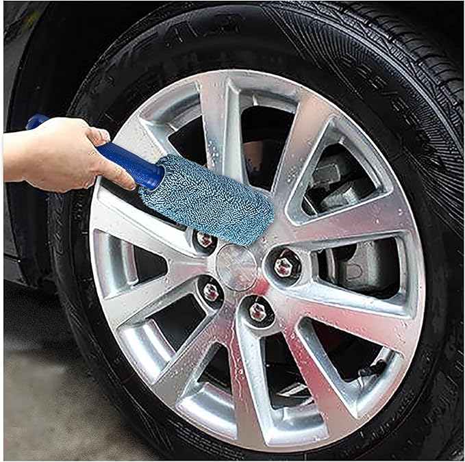 Wheel Brush, Microfiber Metal Free Wheel & Rim Brush Cleaner Brush for Wheel and Rim Detailing, No Scratching
