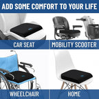 Everlasting Comfort Ventilated Wheelchair Cushions for Pressure Relief - Gel Memory Foam Wheel Chair Seat Cushion Pad for Seniors and Adults & Pain Relief - Soft Non-Slip Cover - Office Accessories