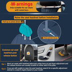 Car Headrest Pillow, Thickened Memory Foam Road Pal Headrest, Neck Support Pillow, 180° Adjustable Car Headrest, U- Shaped Design, Travel Car Sleeping,Suitable for Kids and Adults (Black)