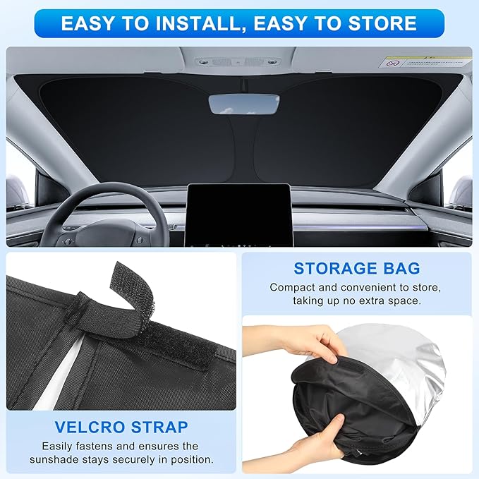 INSAUTO Custom Fit Windshield Sun Shade Accessories for Nissan Pathfinder 2022-2026, Foldable Front Window Sunshade, UV & Heat Reflector, Keeps Interior Cool, Includes Storage Bag