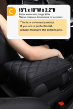 Car Center Console Cover/pad Genuine Leather,Universal Armrest mat, Adjust driving posture Cushion,Protector box,Memory Foam,Real cowhide,Relieves shoulder/arm fatigue,boosting driving safety
