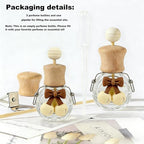 2 Pack Car Air Freshener Diffuser, Refillable Empty Glass Bottles with Vent Clip & Wooden Caps Drift Car Air Freshener for Essential Oils Long Lasting Car Fresheners-Car Accessories-A2