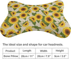 Car Headrest Pillow Compatible with Yellow Sunflowers, Cartoon Neck Pillow for Car, 2 Pcs Comfortable Soft Car Seat Pillow for Driving,Head Rest Cushion, Cute Neck Pillow for Travel