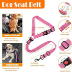No Pull Dog Harness, Collar & Leash Set | Includes Dog Seat Belt, Collapsible Bowls & Poop Bag Dispenser. Ideal for Training, Walking, Hiking. Fits Small to Large Dogs(Pink-L)