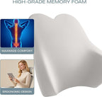 Skechers Air-Cooled & Memory Foam Lumbar Pillow,Lumbar Support Pillow For Office,Chair Lower Back Pain Relief Lumbar Pillow,Ergonomic Design Back Support Pillow For Office Chair,Car,Home,Travel,Orange