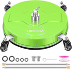 19'' Pressure Washer Surface Cleaner with 4 Wheels - Stainless Steel Surface Cleaner for Pressure Washer Attachment for Concrete, Driveway, Patio, Sidewalk, Deck and Driveways (19 INCH GREEN)