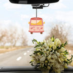 Demissle 24 Pcs Boho Hippie Car Air Fresheners Bulk Cute Groovy Hanging Air Freshener Pink Rainbow Scented Fresheners Rearview Mirror Decor for Women Gift Car Accessories