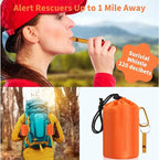 Waterproof Emergency Sleeping Bag with Whistle, 2 Pack Mylar Thermal Bivy Sack for Survival, Camping, Hiking with Emergency Blankets, Survival Kit Supplies