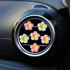 6Pcs Colorful Pentapetal Flower Car Accessories for Women, Beach Flower Car Air Vent Clips Air Conditioner Outlet Decoration Cars Interior Decor Charm, Automotive Air Fresheners