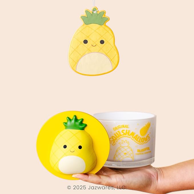 Studio Oh! x Squishmallow Maui Car Air Fresheners, Pack of 2 Scented Hanging Car Air Freshener, Sweet Tropical Fruits, Ripe Citrus, and Creamy Vanilla - Blissful Tropical Smoothie