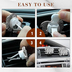 2PCS Elephant-Shaped Car Vent Clip with Rhinestone, Car Vent Accessories, Elephant Design Auto Air Freshener Diffuser, Rhinestone Air Conditioner Outlet Clip for Women Girls (Silver, Elephant)
