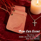 Leather Rearview Mirror Accessories Bible Verse She will not Fall Religious Gifts for Women New Car Smell Leather Car Air Freshener Hanging Bag Charms for Handbags