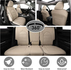 EKR Camry Seat Covers for Toyota Camry XSE,XLE 2025 2026 Waterproof Leather Car Seat Cover Full Set for Trucks SUV-Faux Leather (Beige)