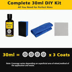 NADAMOO Wheel Rim Ceramic Coating Kit 30ml, High-Heat Resistant Hydrophobic Protection, Gloss Finish, Self-Cleaning, Repels Brake Dust & Dirt, Ceramic Protection for Alloy Rims
