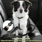 Dog Leash Heavy Duty - 4-6FT Long Leash Strong Shock Tactical Tug Leashes, Dog Seat Belt for Car with 2 Padded Handles, Reflective Rope Lead for Medium L X-Large Dogs Walking Running Training (Black)