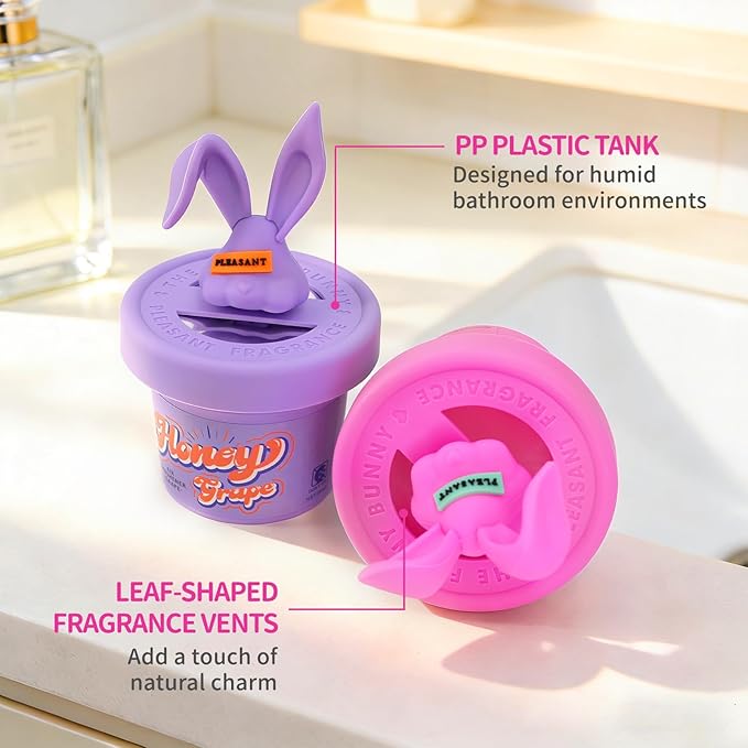 Diffusers for Home Peach Scent 2 Pack, Bathroom Diffuser Cute Bunny Shape for Office, Air Freshener Diffuser Gel Leak-Proof Car & Room, Bathroom Scent Diffuser Gift for Friends and Family