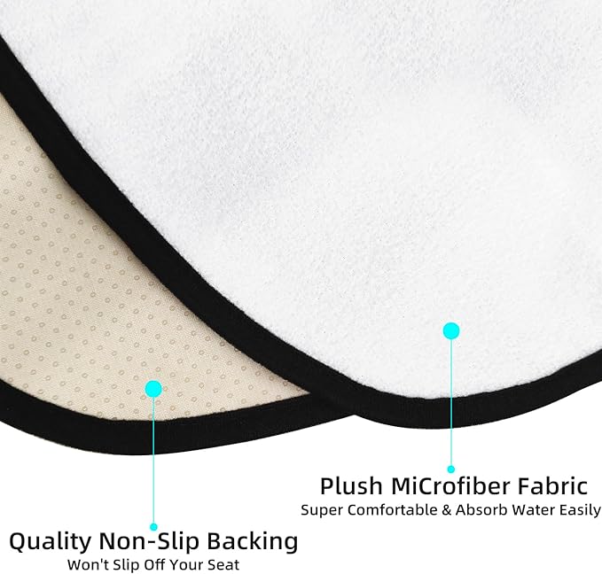 Waterproof Sweating Car Seat Cover for Post Gym Workout, Running, Swimming, Beach and Hiking, Universal Fit Non-Slip Bucket Seat Protector for Cars SUV Trucks, Machine Washable (White)