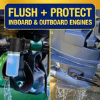 Concentrated Salt Remover Flush Kit + Corrosion Protection – Made in USA | Salt Cleaner Ideal for Boats, Cars, Marine Engine & Outboard Motor Flush, Washes Salt Away from Vehicles, & Trailers | 32 oz